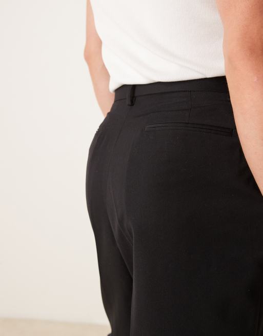 ASOS DESIGN smart baggy balloon fit pants in black