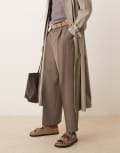 [ASOS DESIGN] ASOS DESIGN smart balloon fit pants with front pleats in mink-Brown W38 L32 Mink