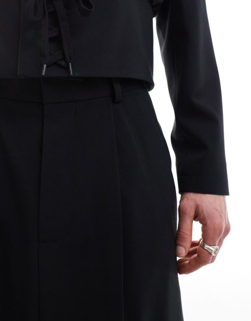 ASOS DESIGN smart balloon lace up pants in black (part of a set), 3 of 5