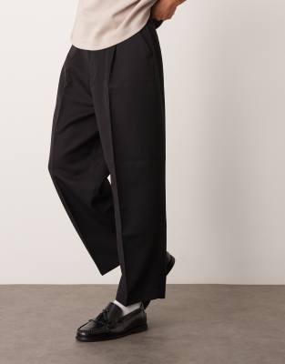 ASOS DESIGN ASOS DESIGN smart balloon trousers with front pleat in black