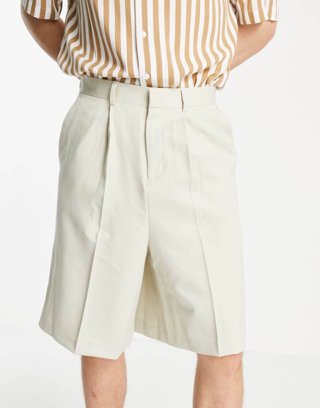 ASOS DESIGN smart Bermuda shorts in cream