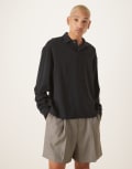 [ASOS DESIGN] ASOS DESIGN smart bermuda shorts in grey pinstripe with elasticated waist XL GREY