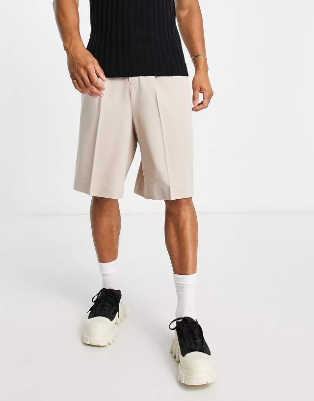 ASOS DESIGN smart Bermuda shorts in stone