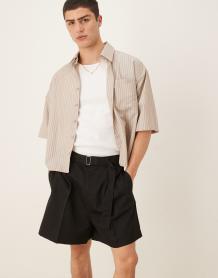 ASOS DESIGN - Mouwloos oversized overhemd zonder sluiting in zwart