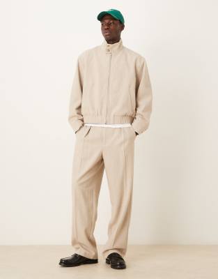 Asos Design Smart Blouson Jacket In Neutral