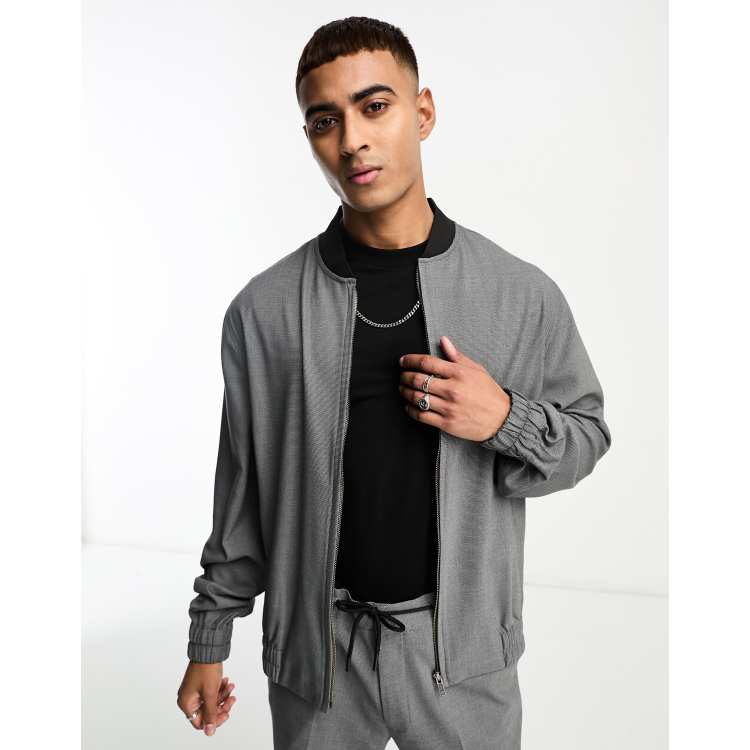 Black smart shop bomber jacket