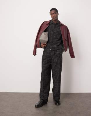 ASOS DESIGN smart boucle shacket with black glitter - part of a set