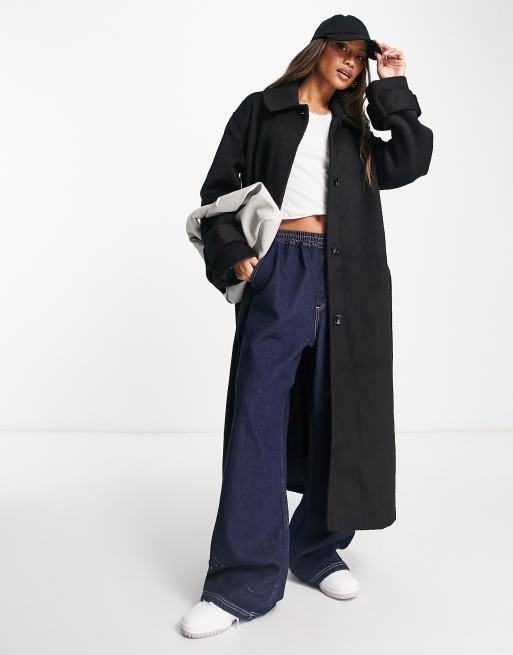 Black wool store boyfriend coat