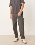 [ASOS DESIGN] ASOS DESIGN smart carrot fit pants in charcoal-Grey W28 Dark shadow