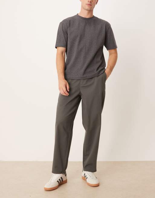 ASOS DESIGN smart carrot fit pants in charcoal , 2 of 5