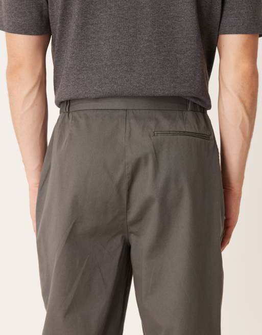 ASOS DESIGN smart carrot fit pants in charcoal , 5 of 5