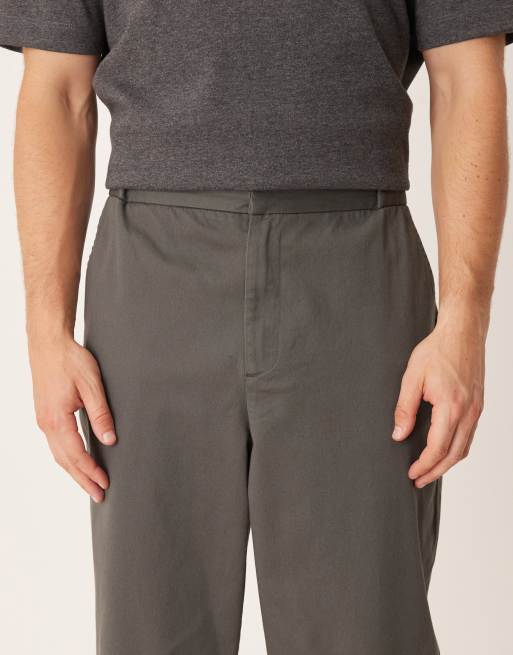 ASOS DESIGN smart carrot fit trousers in charcoal , 4 of 5
