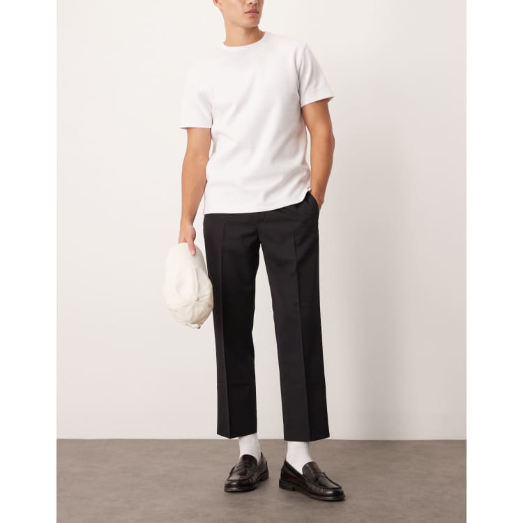 ASOS DESIGN smart cigarette fit pants in black