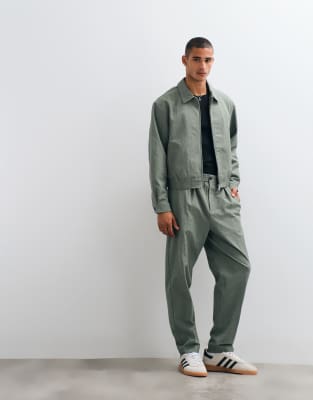 Asos Design Smart Co-ord Blouson Jacket In Green