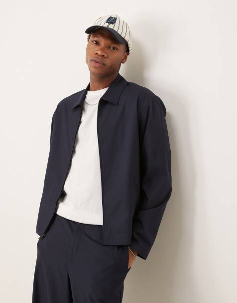 ASOS DESIGN smart co-ord button up shacket in navy - view 1