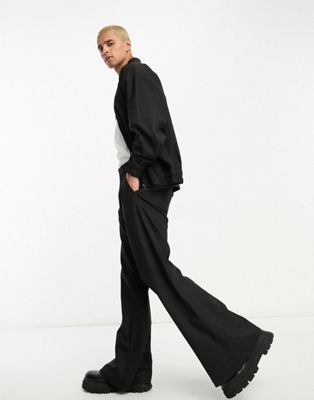 ASOS DESIGN smart co-ord flare trouser in black