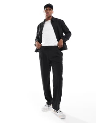 asos ASOS DESIGN smart co-ord harrington in black