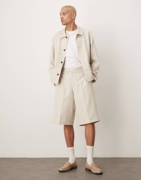 ASOS DESIGN smart co-ord harrington in stone twill - view 1