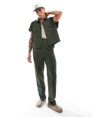 ASOS DESIGN ASOS DESIGN smart co-ord high waist straight trouser-Green