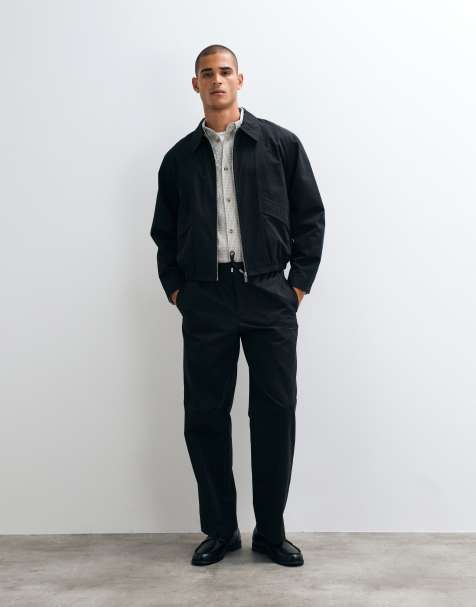 ASOS DESIGN smart co-ord in black compact cotton - view 1