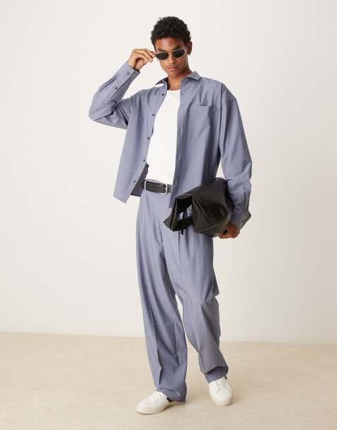 ASOS DESIGN smart co-ord in blue texture - view 1
