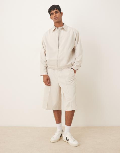 ASOS DESIGN smart co-ord in stone with elasticated waist - view 1