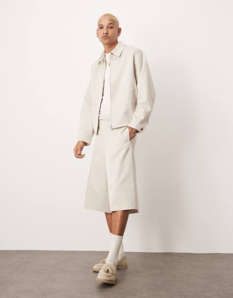 ASOS DESIGN smart co-ord oversized blouson jacket in stone - STONE - view 1