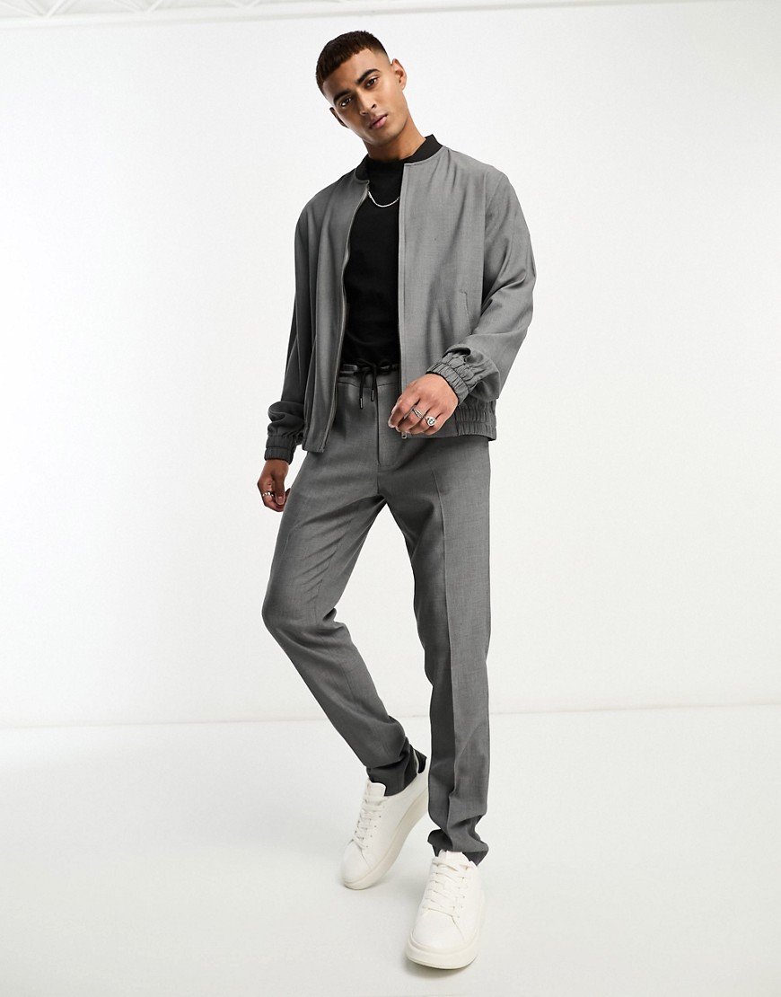 ASOS DESIGN smart co-ord skinny trouser in pindot texture in black