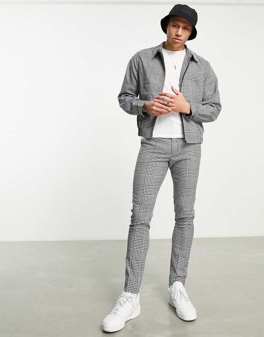 ASOS DESIGN smart co-ord skinny trousers in black and white gingham