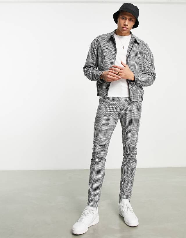 ASOS DESIGN - smart co-ord skinny trousers in black and white gingham