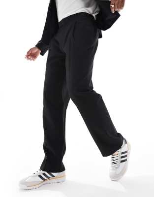 ASOS DESIGN ASOS DESIGN smart co-ord straight leg trouser in black with elasticated waist