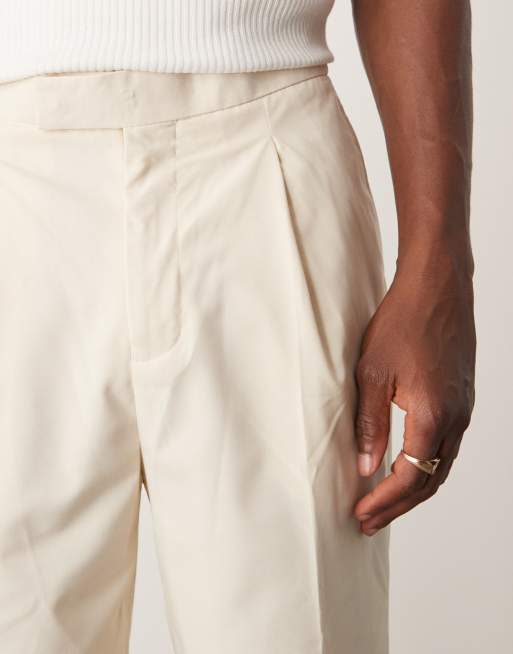ASOS DESIGN smart co-ord tapered trousers in cream with