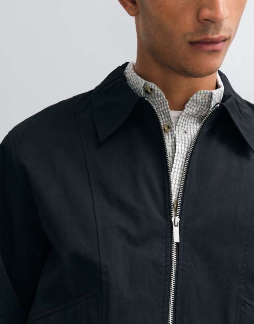 ASOS DESIGN smart co-ords harrington jacket in black cotton, 4 of 5