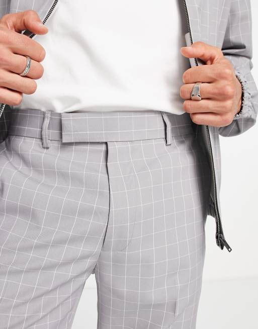 ASOS DESIGN smart co-ords skinny trousers in grey grid check, 3 of 4
