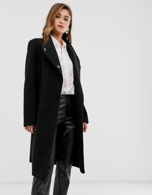 Long black shop smart coat