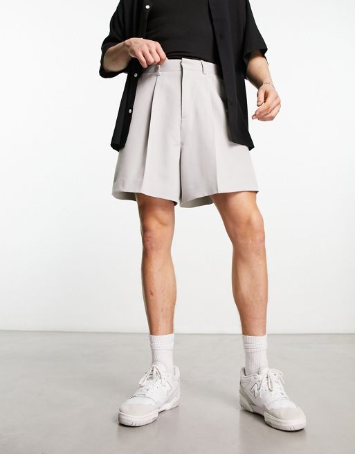 Weekday Uno loose fit tailored shorts in black