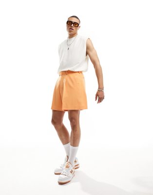 ASOS DESIGN SMART CROPPED BERMUDA SHORTS IN ORANGE 