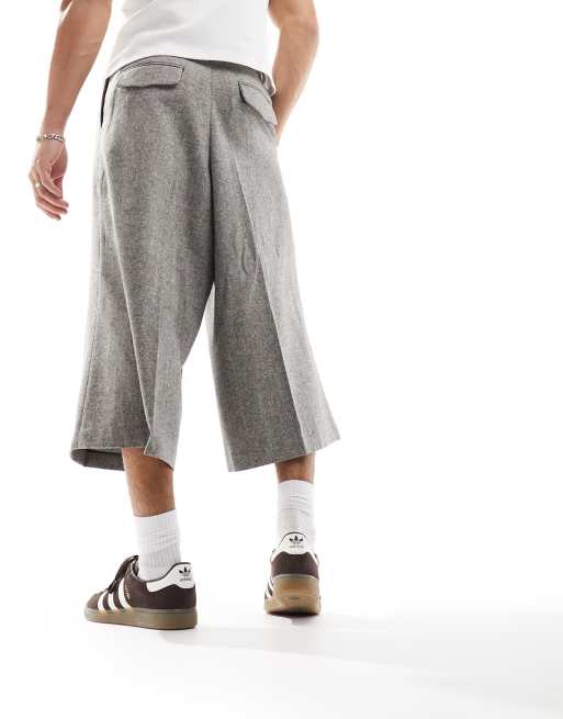 ASOS DESIGN smart cropped pants in gray micro texture | ASOS