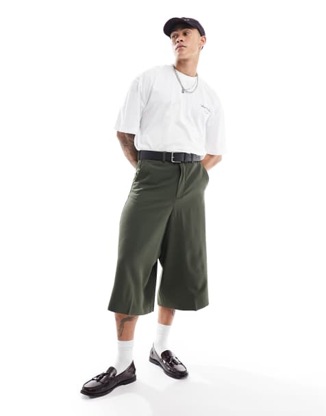 ASOS DESIGN smart cropped pants in khaki - view 1