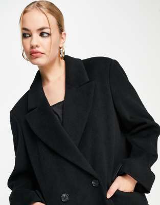 ASOS DESIGN smart dad coat in black | ASOS