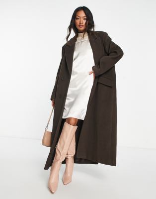 ASOS DESIGN smart dad coat in chocolate | ASOS