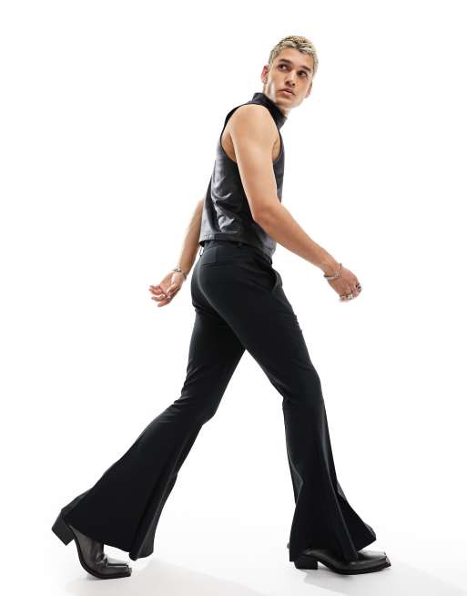 Men's Flared Pants in Black