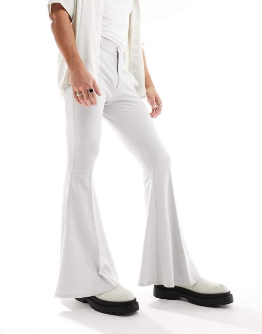 ASOS DESIGN smart extreme flared pants in ice gray