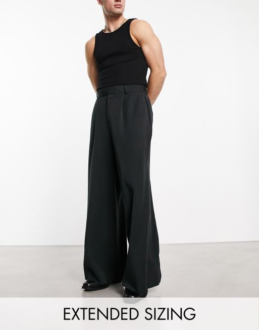 ASOS DESIGN wide leg smart pants in black