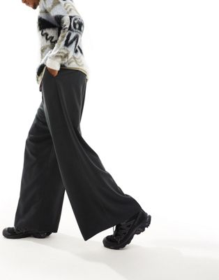 ASOS DESIGN smart extreme wide leg pants in black | ASOS