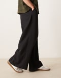 [ASOS DESIGN] ASOS DESIGN smart extreme wide leg pants in black W40 L32 BLACK
