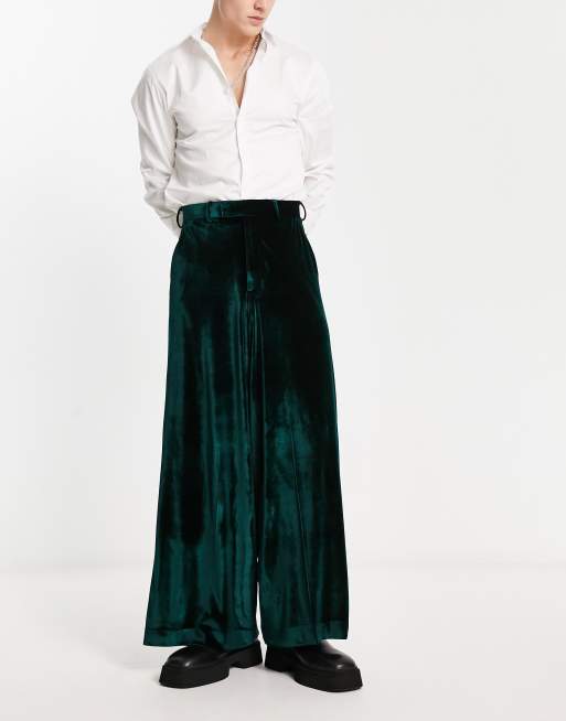 Zara wide outlet leg velvet trousers