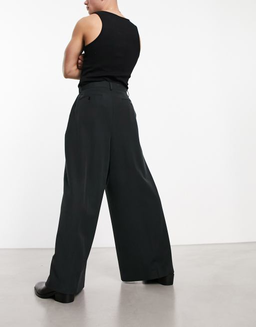 ASOS DESIGN smart extreme wide leg trousers in black