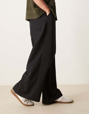 asos ASOS DESIGN smart extreme wide leg trousers in black