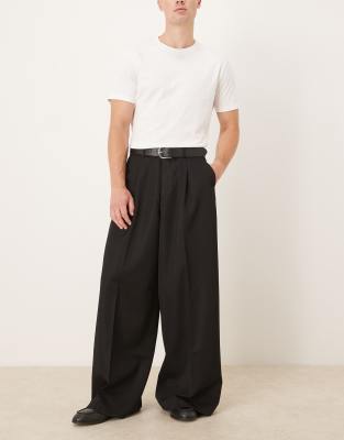 Asos Design Smart Extreme Wide Pants In Black